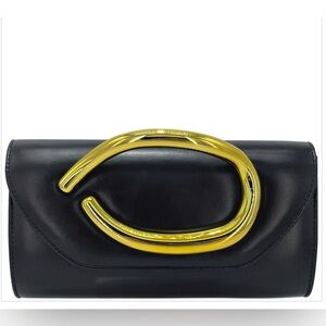 Elegant Black Clutch with Gold Accent